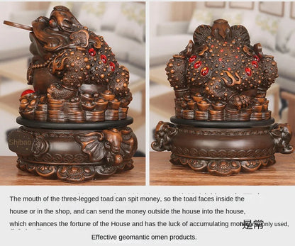 Fengshui Wealth Golden Toad Decoration Resin Crafts Home Living Room Wine Cabinet and Gateway Decoration Creative Gift