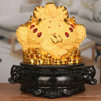 Fengshui Wealth Golden Toad Decoration Resin Crafts Home Living Room Wine Cabinet and Gateway Decoration Creative Gift