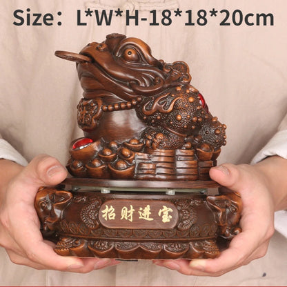 Fengshui Wealth Golden Toad Decoration Resin Crafts Home Living Room Wine Cabinet and Gateway Decoration Creative Gift