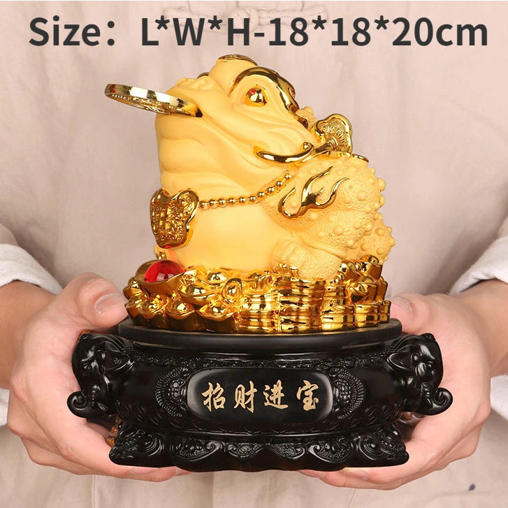 Fengshui Wealth Golden Toad Decoration Resin Crafts Home Living Room Wine Cabinet and Gateway Decoration Creative Gift