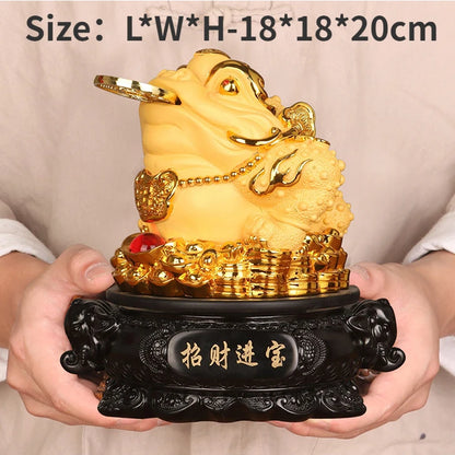 Fengshui Wealth Golden Toad Decoration Resin Crafts Home Living Room Wine Cabinet and Gateway Decoration Creative Gift