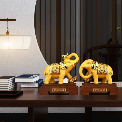 Fengshui Zhaocai Wealth Attract  Nafu Elephant Ornaments Living Room TV Cabinet Wine Cabinet Decoration Housewarming Gift