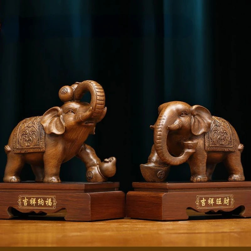 Fengshui Zhaocai Wealth Attract  Nafu Elephant Ornaments Living Room TV Cabinet Wine Cabinet Decoration Housewarming Gift