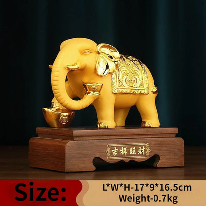 Fengshui Zhaocai Wealth Attract  Nafu Elephant Ornaments Living Room TV Cabinet Wine Cabinet Decoration Housewarming Gift