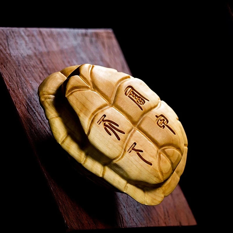 Figuras de conchas míticas de madera de tortuga de la suerte, estatua de animales mitológicos, artes, tallado A Mano de madera m