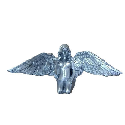 Figurines & Miniatures Silver Angel Wings Resin Crafts Desktop Ornaments Garden Ornaments Home Decor  Angel Cabochon