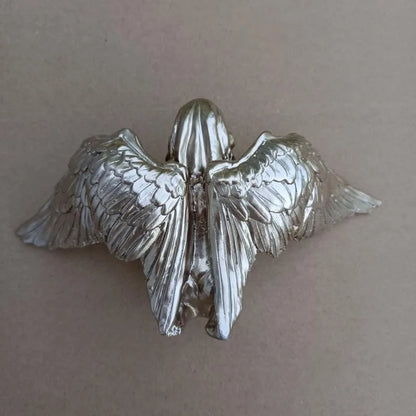 Figurines & Miniatures Silver Angel Wings Resin Crafts Desktop Ornaments Garden Ornaments Home Decor  Angel Cabochon