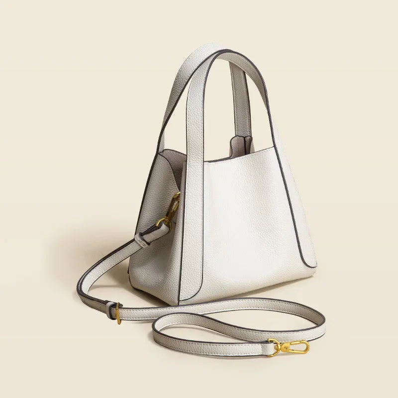 First Layer Cowhide Bag Spring Style Genuine Leather Women's Vegetable Basket Bucket Bags Designer Bag  Luxury Bag