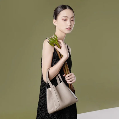 First Layer Cowhide Bag Spring Style Genuine Leather Women's Vegetable Basket Bucket Bags Designer Bag  Luxury Bag