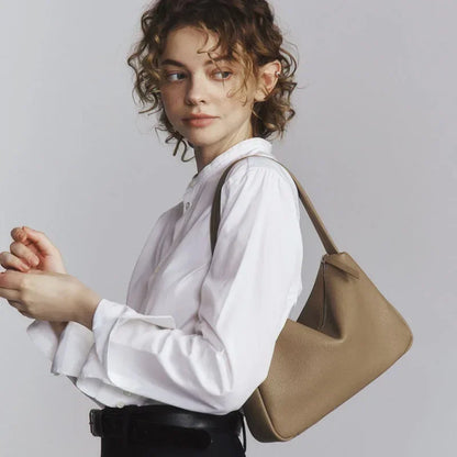 First Layer Cowhide French Shoulder Bagx Armpit Bag 2024 New Tote Bag Hand-held Genuine Leather Women's Bag Luxury Bags