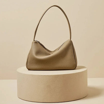 First Layer Cowhide French Shoulder Bagx Armpit Bag 2024 New Tote Bag Hand-held Genuine Leather Women's Bag Luxury Bags