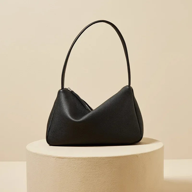 First Layer Cowhide French Shoulder Bagx Armpit Bag 2024 New Tote Bag Hand-held Genuine Leather Women's Bag Luxury Bags