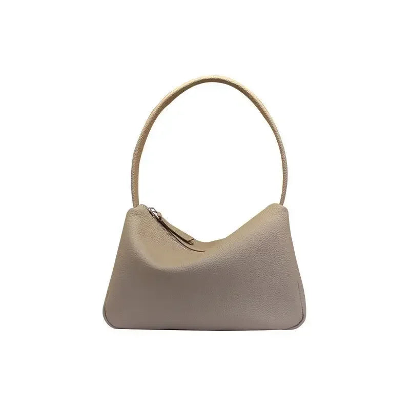 First Layer Cowhide French Shoulder Bagx Armpit Bag 2024 New Tote Bag Hand-held Genuine Leather Women's Bag Luxury Bags