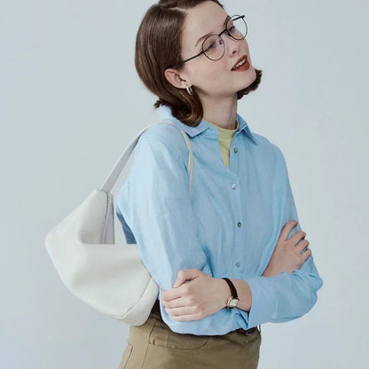 First Layer Cowhide French Shoulder Bagx Armpit Bag 2024 New Tote Bag Hand-held Genuine Leather Women's Bag Luxury Bags