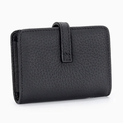 First Layer Cowhide Ladies Short Leather Drawstring Multi-card Card Holder 2024 New Small and Exquisite Document Bag