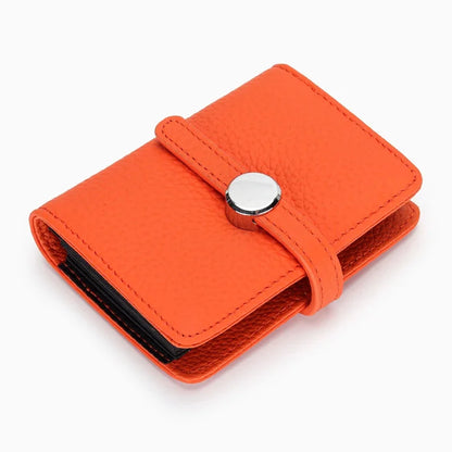 First Layer Cowhide Ladies Short Leather Drawstring Multi-card Card Holder 2024 New Small and Exquisite Document Bag