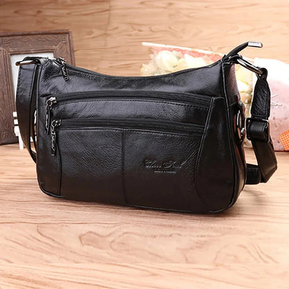 First Layer Cowhide Luxury Women Messenger Bag Designer Lady Satchel Purse Fashion Genuine Leather Cross body Shoulder Hobo Bags