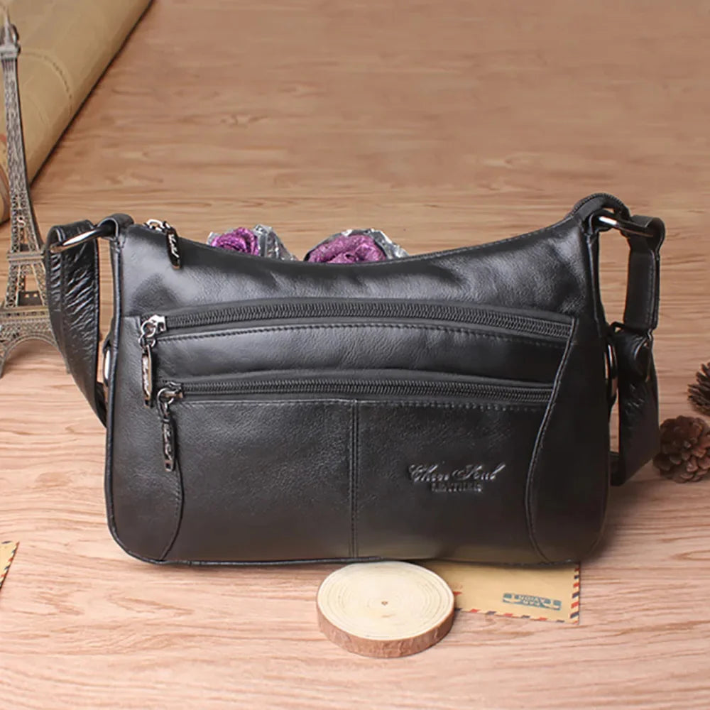 First Layer Cowhide Luxury Women Messenger Bag Designer Lady Satchel Purse Fashion Genuine Leather Cross body Shoulder Hobo Bags