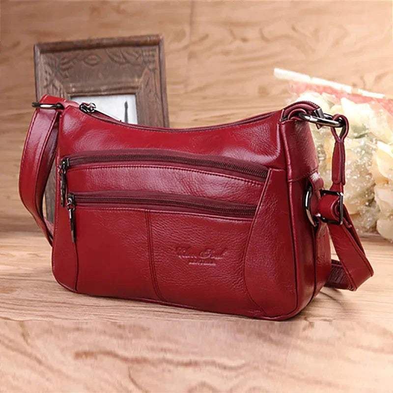 First Layer Cowhide Luxury Women Messenger Bag Designer Lady Satchel Purse Fashion Genuine Leather Cross body Shoulder Hobo Bags
