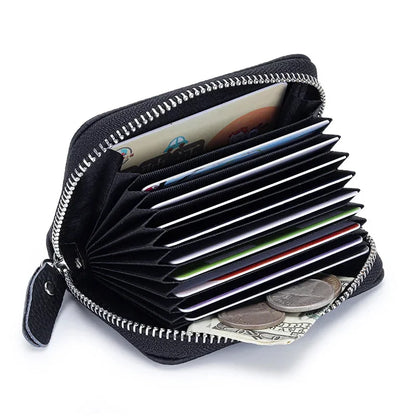 First Layer Cowhide Organ Multi-card Bag Women's Set Large Lizi Zipper Coin Purse ID Cover Card Clip