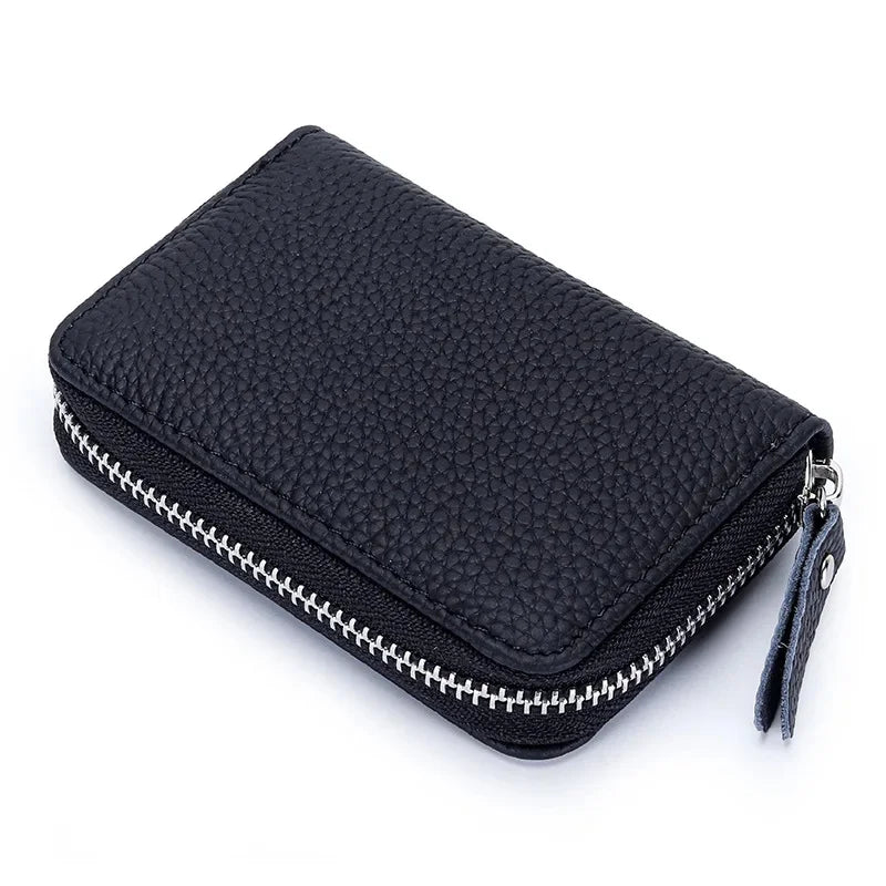 First Layer Cowhide Organ Multi-card Bag Women's Set Large Lizi Zipper Coin Purse ID Cover Card Clip