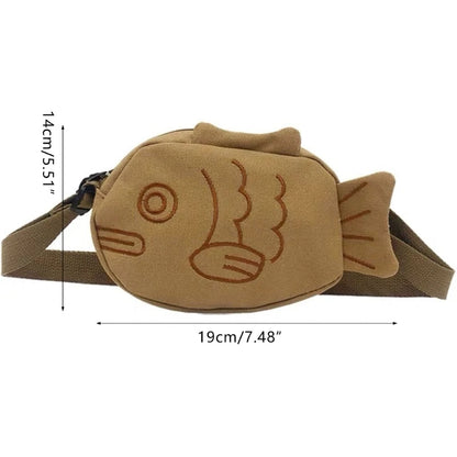 Fish Shape Crossbody Bag Simple Bag Handbag Canvas Handbag Phone Bag
