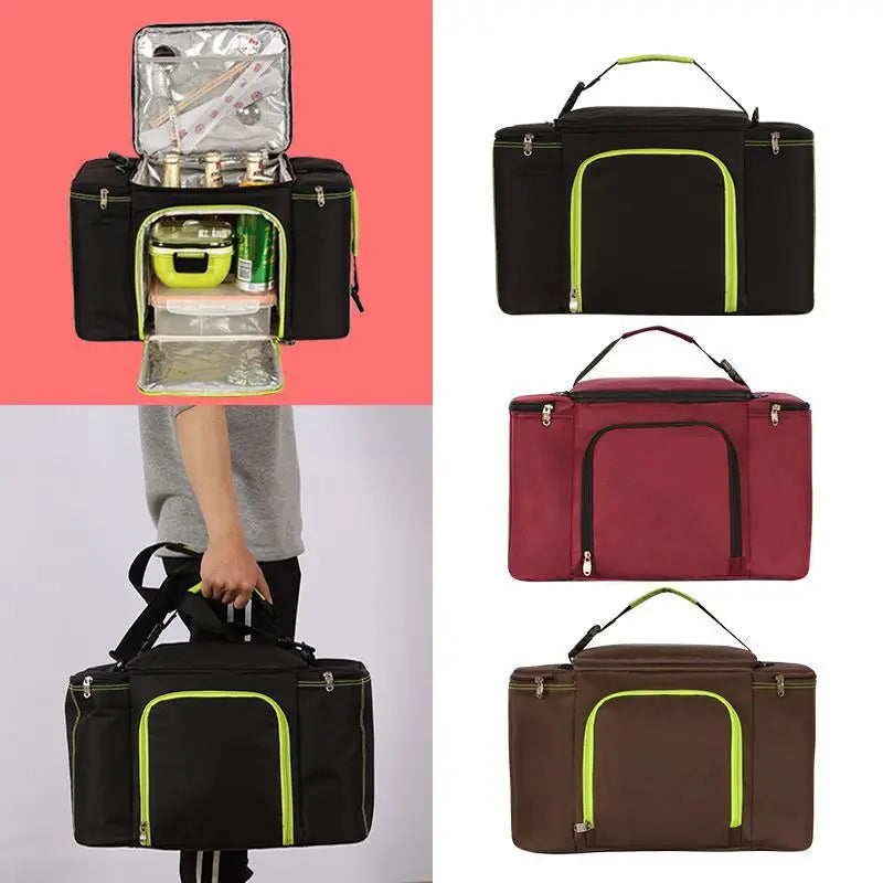 Fitness Lunch Bag Adult Insulated Portable One Shoulder Beach Ice Box Picnic Thermal Fruit Food Bags Carrier for Work Coolers