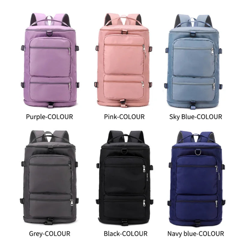 Fitness Sports Women's Shoulder Travel Backpack Multifunctional Lady Weekend Yoga Luggage Zipper Lightweight Swim Crossbody Bag
