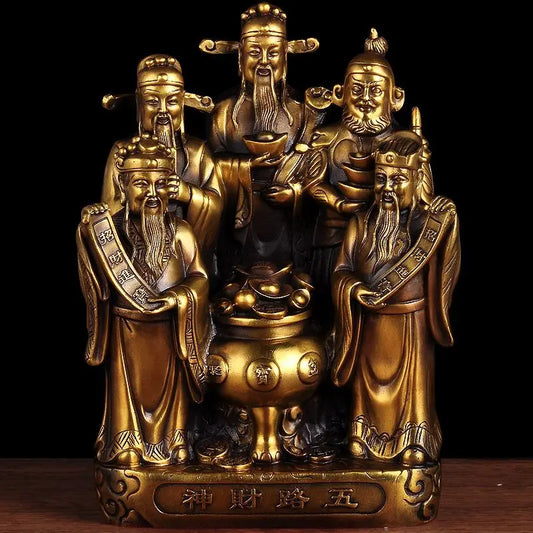 Five Way God of Wealth Furnishing Home Furnishings of Chinese Style Family Furnishings in the Entrance of Fengshui Buddha Statue