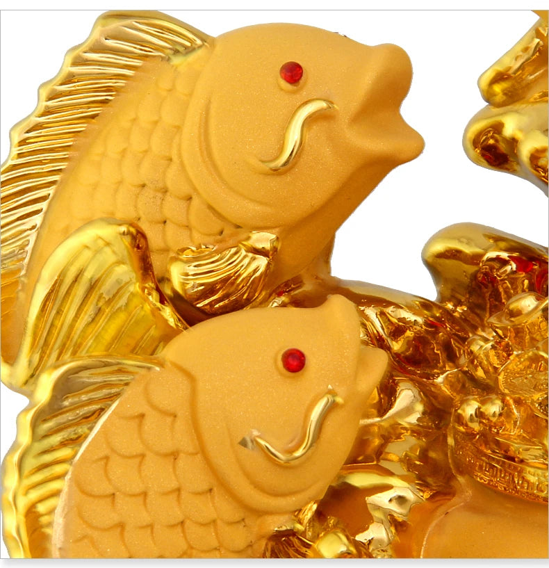 Five carp set out to attract luck feng shui fish resin gold cornucopia handicraft home decor fish statue decoration maison