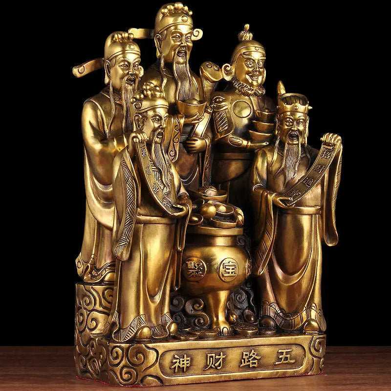 Five-road God of Wealth Furnishings Home Porch Geomantic Omen Buddha Statue Money Position Offering Rice Shop Opening Gift