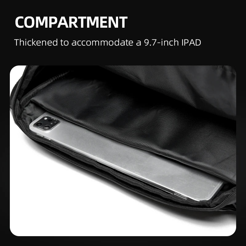 Flap Crossbody Bag for Men, Waterproof Nylon Messenger with iPad Compartment, Unisex Shoulder Bag for Traveling Commute Work