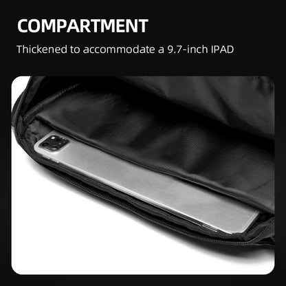Flap Crossbody Bag for Men, Waterproof Nylon Messenger with iPad Compartment, Unisex Shoulder Bag for Traveling Commute Work