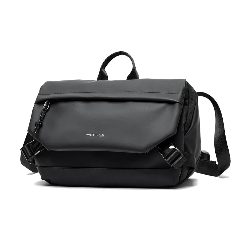Flap Crossbody Bag for Men, Waterproof Nylon Messenger with iPad Compartment, Unisex Shoulder Bag for Traveling Commute Work