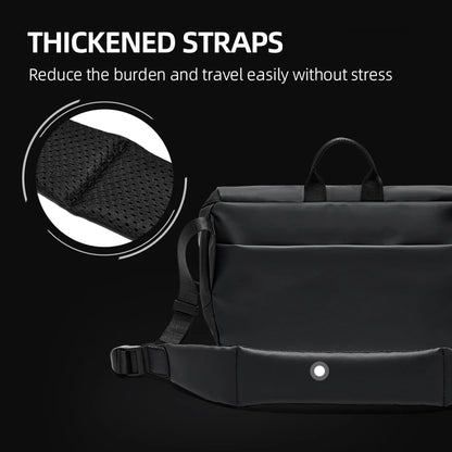 Flap Crossbody Bag for Men, Waterproof Nylon Messenger with iPad Compartment, Unisex Shoulder Bag for Traveling Commute Work