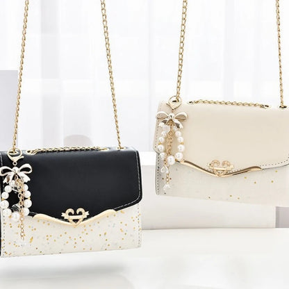 Flap Crossbody Handbag Purse with Convertible Chain Strap Phone Wallet Purse