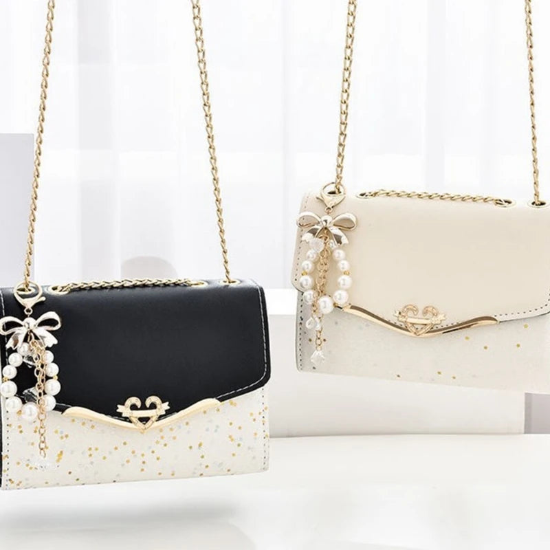 Flap Crossbody Handbag Purse with Convertible Chain Strap Phone Wallet Purse