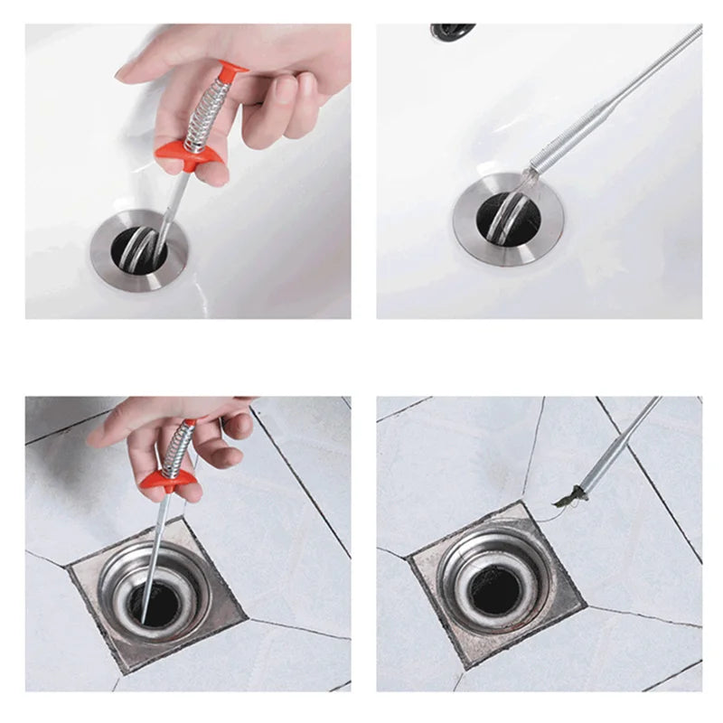 Flexible Pipeline Dredge Four-jaw Fetcher Picker Sewer Garbage Clamp Sewer Drain Cleaners Kitchen Cleaning Tools Drop Shipping