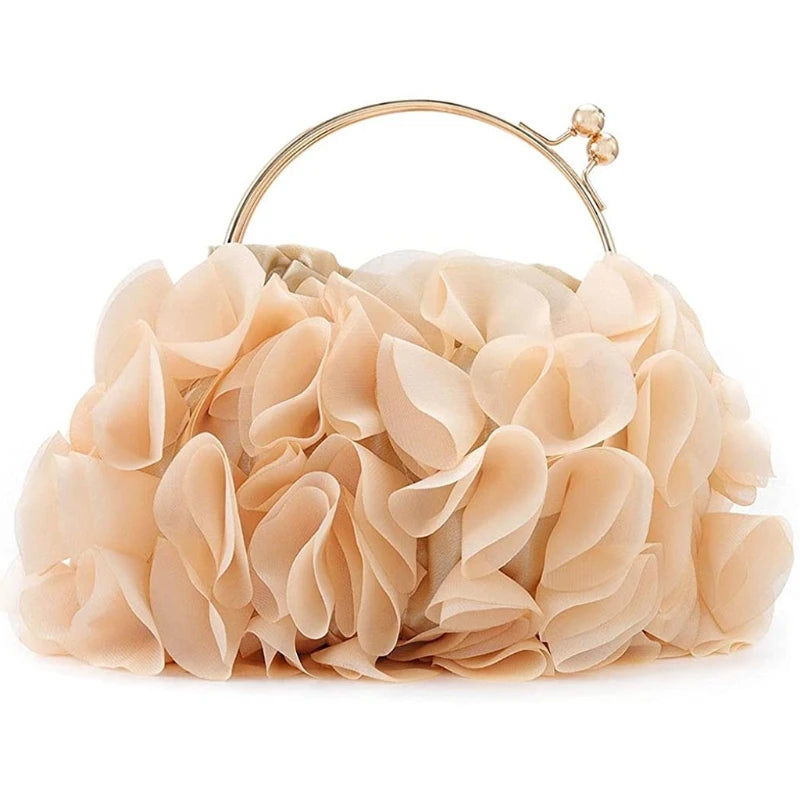 Floral Clutch Purses for Women Flower Evening Bag Party Prom Handbags Bridal Wedding Crossbody Shoulder Bags