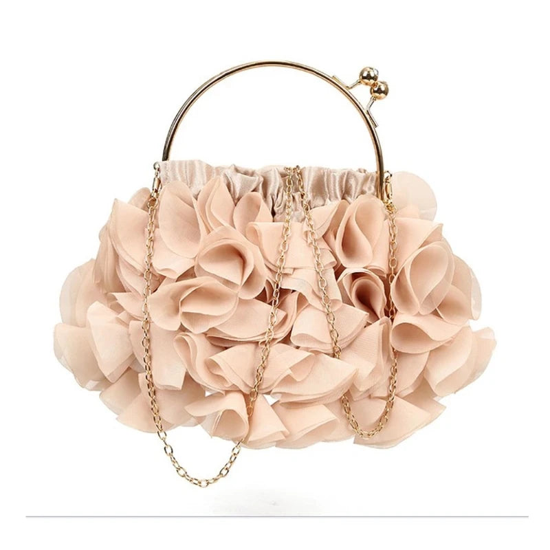 Floral Clutch Purses for Women Flower Evening Bag Party Prom Handbags Bridal Wedding Crossbody Shoulder Bags