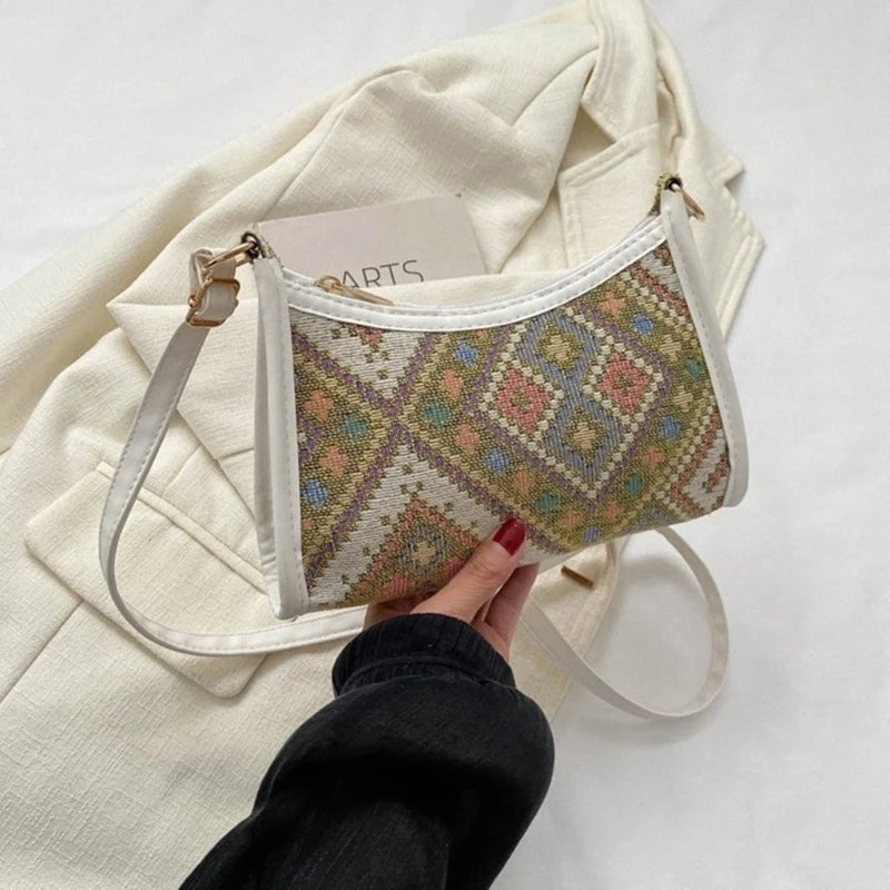 Floral Print Crossbody Bag Trendy Bohemian Shoulder Purse Elegant Inspired