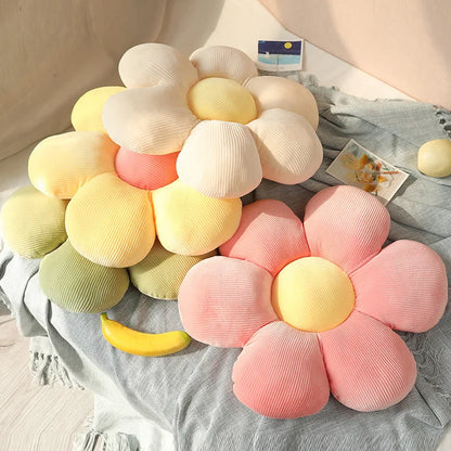 Flower Cushion Cherry Sunflower Daisy Flower Pillow Seat Back Cushion Room Decor Sofa Floor Chair Office Car Butt Relaxing Pad