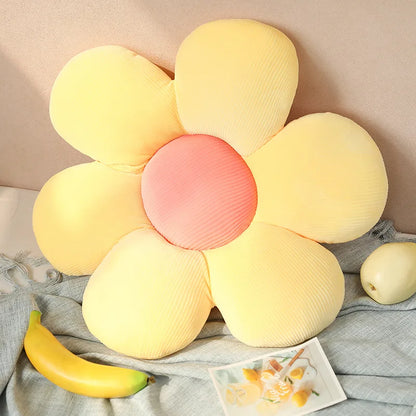 Flower Cushion Cherry Sunflower Daisy Flower Pillow Seat Back Cushion Room Decor Sofa Floor Chair Office Car Butt Relaxing Pad
