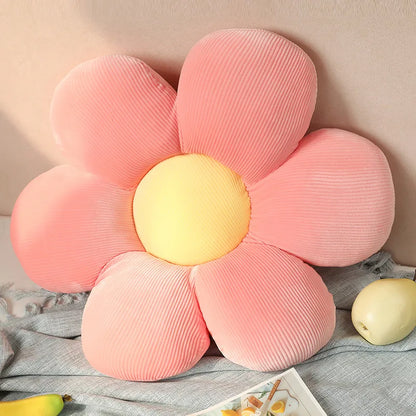 Flower Cushion Cherry Sunflower Daisy Flower Pillow Seat Back Cushion Room Decor Sofa Floor Chair Office Car Butt Relaxing Pad