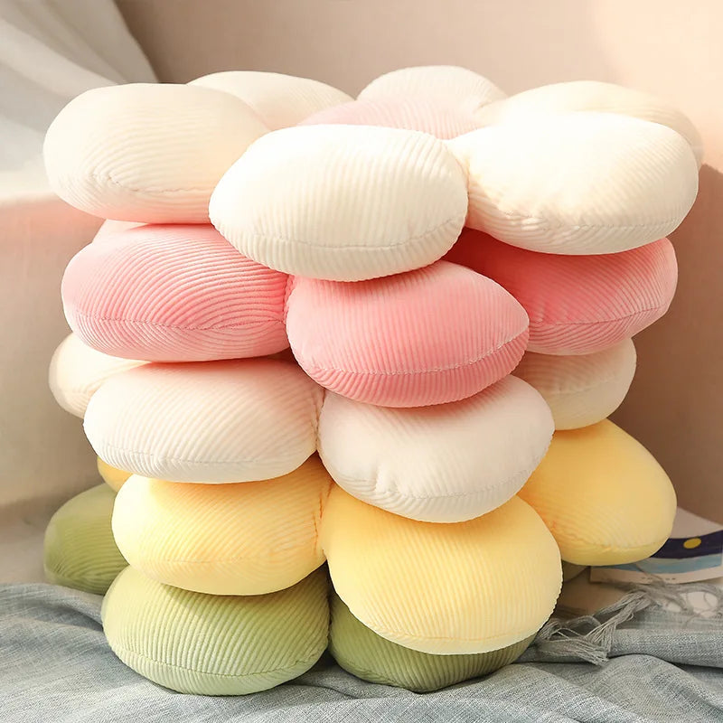 Flower Cushion Cherry Sunflower Daisy Flower Pillow Seat Back Cushion Room Decor Sofa Floor Chair Office Car Butt Relaxing Pad