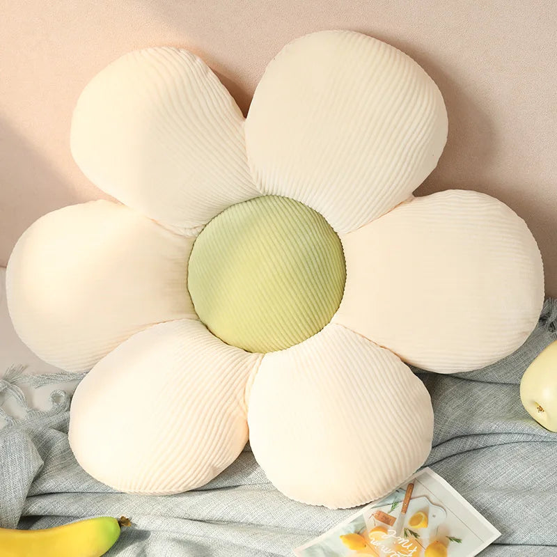 Flower Cushion Cherry Sunflower Daisy Flower Pillow Seat Back Cushion Room Decor Sofa Floor Chair Office Car Butt Relaxing Pad