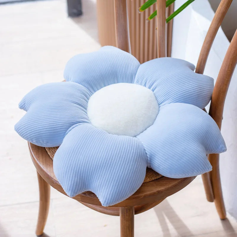 Flower Cushion Cherry Sunflower Daisy Flower Pillow Seat Back Cushion Room Decor Sofa Floor Chair Office Car Butt Relaxing Pad