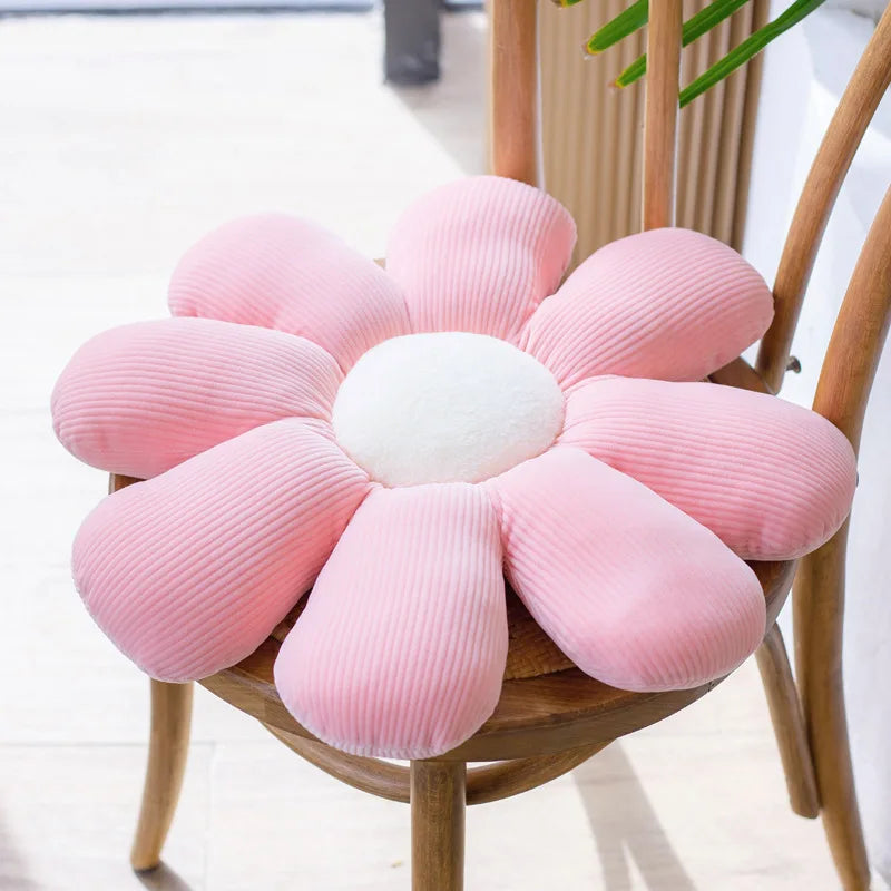 Flower Cushion Cherry Sunflower Daisy Flower Pillow Seat Back Cushion Room Decor Sofa Floor Chair Office Car Butt Relaxing Pad