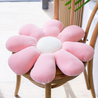 Flower Cushion Cherry Sunflower Daisy Flower Pillow Seat Back Cushion Room Decor Sofa Floor Chair Office Car Butt Relaxing Pad