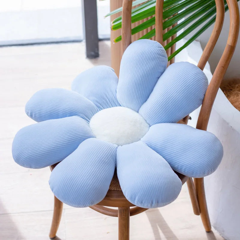 Flower Cushion Cherry Sunflower Daisy Flower Pillow Seat Back Cushion Room Decor Sofa Floor Chair Office Car Butt Relaxing Pad